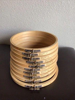 7” Inch  10 Round Wooden Embroidery Cross Stitch Hoop Unlined Made in Taiwan - Image 1 of 3