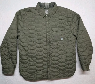 Chaqueta abotonada HUK para hombre talla L - sábalo acolchado color musgo  Foto 1 de 4