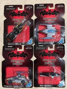 New Sealed 1997 Kenner Batman & Robin Diecast Complete Set (4) Batmobile Redbird - Picture 1 of 6
