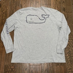 Vineyard Vines Mens Longsleeve Grey Whale Pocket T Shirt Size. 2XLT 2XL Tall - Picture 1 of 3