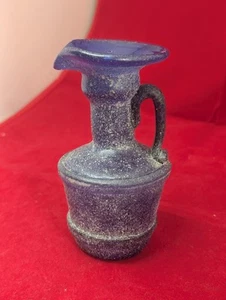 Murano Scavo Cobalt Blue Pitcher Small Chip. 5” T Manufacturing Irregularities - Picture 1 of 6
