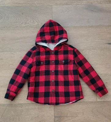 Abrigo Chaqueta con Capucha Forrada Sherpa a Cuadros Tucker + Tate Buffalo Niños Jóvenes Talla 4 Foto 1 de 4