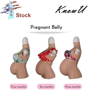 KnowU Pregnant Fake Chest With Belly Silicone Breast Forms Cosplay 4/6/9 Months - Picture 1 of 16