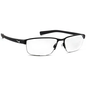 Nike Men's Eyeglasses 8098 010 Black Half Rim Frame 56[]16 140 - Picture 1 of 6