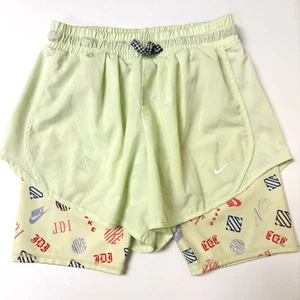 Nike Lime Green Neon Lined Pull On Biker Shorts Big Girls Size Large - Picture 1 of 10