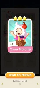 Monopoly Go Sticker or Card Set cone malone FAST DELIVERY - Picture 1 of 1