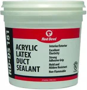 Red Devil 0841DS RD-DS 181 Acrylic Latex Duct Sealant, 1/2 Gallon, Gray - Picture 1 of 4