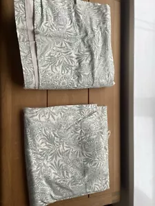 Vintage Curtains With Tie Backs - Habitat Green/Grey Madura Tree V&A Fabric. - Picture 1 of 6