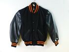 Vintage Delong Letterman's Junior Varsity Jacket Black/Orange Size 12 NOS
