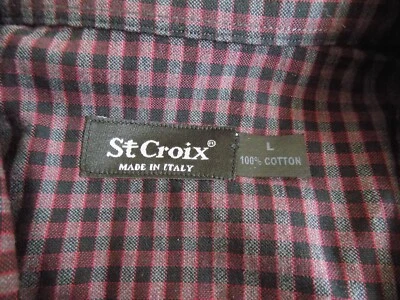 Camisa ST CROIX Italia Talla GRANDE Roja y Negra Cuadros Informal Algodón Para Hombre Foto 1 de 4