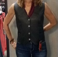 211 Ladies Plain Side Leather Motorcycle Vest