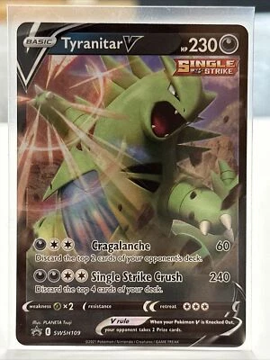 TYRANITAR V SWSH109 Sword Shield Promo Ultra Rare Pokemon Card Near Mint - Image 1 of 2