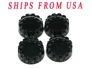 4pcs LP Guitar Knurled Speed Knobs 24 Fine Spline Control Knobs fit Gibson LP BK - Picture 1 of 6