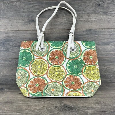 Charming Charlie Handbag Summer Citrus Tote White Yellow Green - Image 1 of 4