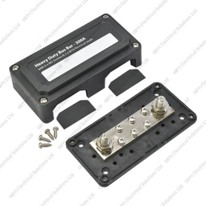 Heavy Duty Bus Bar / Distribution Box & Screw On Cover - 300A - 6x5mm Studs - Picture 1 of 2