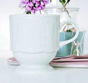 Lilien Porzellan Austria BELLEVUE BEL0025 White Coffee Mug NEW - Picture 1 of 8