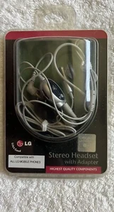 NEW OEM LG VX9800 Stereo Wired Earbuds Handsfree Headset SGEY0003602 w/Adapter - Picture 1 of 7