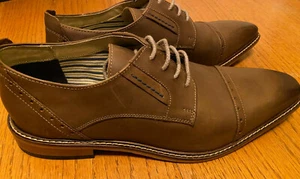 Giorgio Brutini – braune elegante Leder-Oxford-Schuhe für Herren, Schnürschuhe – Größe 13M gebraucht, in einwandfreiem Zustand - Bild 1 von 11