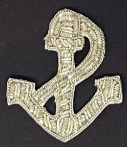 SILVER BEAD ANCHOR APPLIQUES APPLIQUE LOT OF 4 - Picture 1 of 1