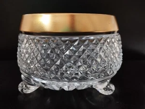 Beautiful cut bowl on 3 legs decorated with gold 12 cm - Picture 1 of 4