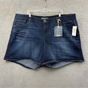 NWT Democracy Absolution Shorts 7" Dark Blue Stretch Casual Slimming Women's 24W - Picture 1 of 10