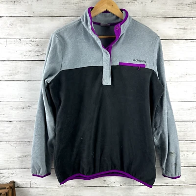 Suéter Columbia Fleece Mujer L Snap T Manga Larga Aire Libre - Defectos Foto 1 de 4
