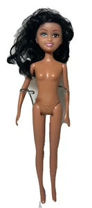 Modepuppe Markenlos 11 Zoll schwarze Haare braune Augen sanft gebraucht nackt süß - Bild 1 von 6