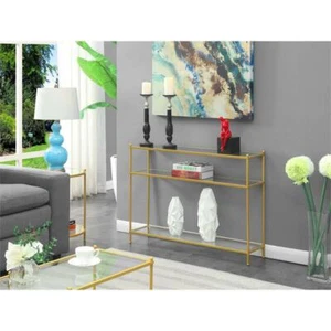 Convenience Concepts Contemporary Gold Metal Royal Crest Console Table - Picture 1 of 4