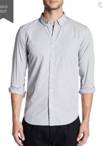 NUEVO SIN ETIQUETAS Camisa Vince Para Hombre Informal Gris con Botones Mangas Largas Talla XL 100% Algodón - Imagen 1 de 7