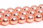 18k Rose Gold Tone Hematite Bead Grade AAA Round Loose Beads 2/3/4/6/8/9-10/12MM