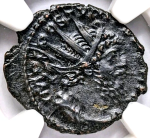 Postumus Romano Gallic AD 260-269 NGC AU BI Double Denarius Roman Empire Pax - Picture 1 of 22