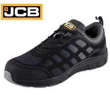 JCB CAGELOW Lightweight Steel Toe Cap Midsole Safety Trainer Work Black Boots Sz