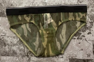 NWT VICTORIA'S SECRET PINK CAMOUFLAGE CAMO MESH THICK BAND HIPHUGGER PANTIES - Image 1 of 3