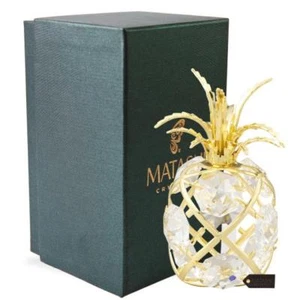 Mini adorno de piña enchapado en oro 24K con cristales transparentes de Matashi - Imagen 1 de 2
