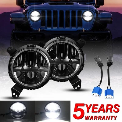LED Headlights + 9'' Brackets Combo For Jeep Wrangler JL JLU Gladiator 2018-2025 - Image 1 of 4