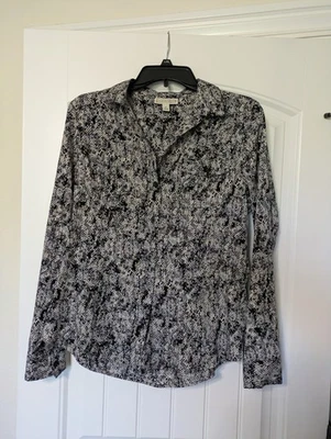 blusa dana buchman top preta bege cinza M - Imagem 1 de 4