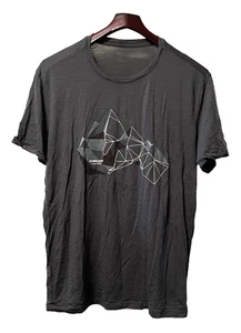 ICEBREAKER GRAY MERINO WOOL CUBE DESIGN SHORT SLEEVE TEE T-SHIRT TOP MEN'S LARGE - Picture 1 of 3