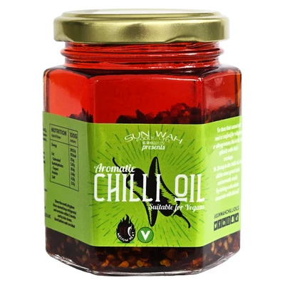 Sun Wah Aromatic Chilli Oil 160g, Tasty Spicy Condiments Vegan Vegetarian, Vegan - Image 1 of 4