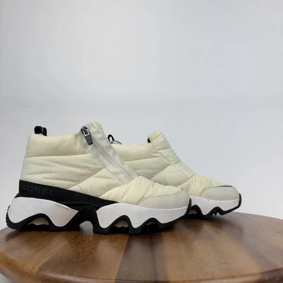 Womens Sorel Kinetic Impact Ivory Quilted Waterproof Sneaker Bootie Size 7.5 M - Image 1 of 4