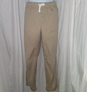 Cat & Jack Tan Khaki Elastic Waist Pants Boys Size 14 Straight Leg EUC - Picture 1 of 7