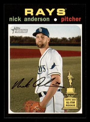 2020 Topps Heritage Nick Anderson #316  ASR Tampa Bay Rays - Image 1 of 2