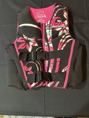 Chaleco salvavidas Connelly para esquí juvenil niños niñas 50-90 libras USCG rosa/negro/blanco Foto 1 de 4