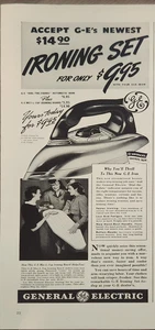 1941 General Electric Iron Vintage Ad 14 x 5 Ironing set includes board - Picture 1 of 2