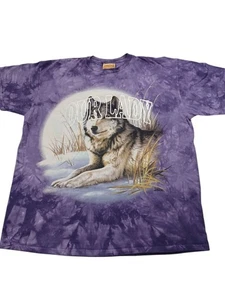 VINTAGE 1999 MOUNTAIN WOLF DYED & PRINTED T-SHIRT SZ XL - Picture 1 of 5