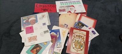 ALBUM NOËL-CHRISTMAS 505 TIMBRES  23 BLOCS 35 ENV CARTES &  DOC - PHOTOS & DESCR - Photo 1/4