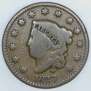 1827 Coronet Head Large Cent VG h619 - Picture 1 of 2