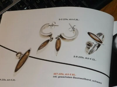 RING/Anhänger/Ohrringe EDELSTAHL "CatEye" SERIE mit STEIN in Farbe braun/bernst. - Bild 1 von 4