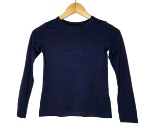 H&M Blue Stretch Cotton Long Sleeve Top Size 8-10 - Picture 1 of 4
