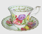Royal Albert Flower of the Month Teacup & Saucer Set, April, Sweetpeas