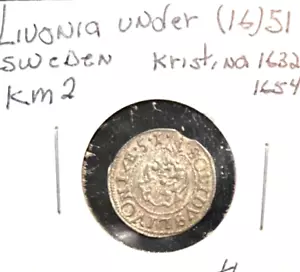 Livonia sotto Svezia (16)51 solidus KM 2 XF - Foto 1 di 2